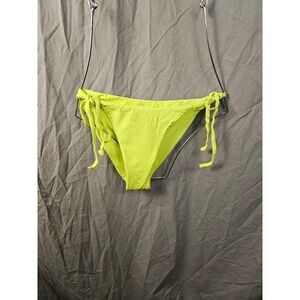 Neon Yellow Side Tie Bikini Bottoms Womens Size Medium Fluorescent Swimwear